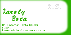 karoly bota business card